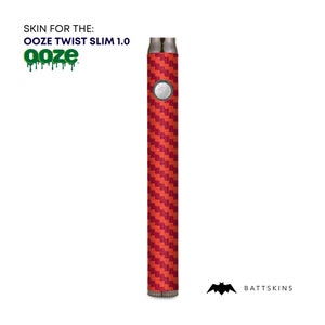 OOZE Slim Twist 1.0 Red Carbon Fiber 3D Skin *SKIN ONLY* | No Device Included - Wrap Only (2 Pack)