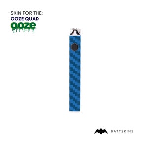 OOZE QUAD Flex Temp Battery 3D Blue Carbon Fiber Skin *Skin Only* (2 Pack)