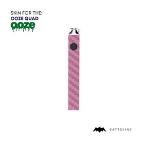 OOZE QUAD Flex Temp Battery 3D Pink Carbon Fiber Skin *Skin Only* (2 Pack)