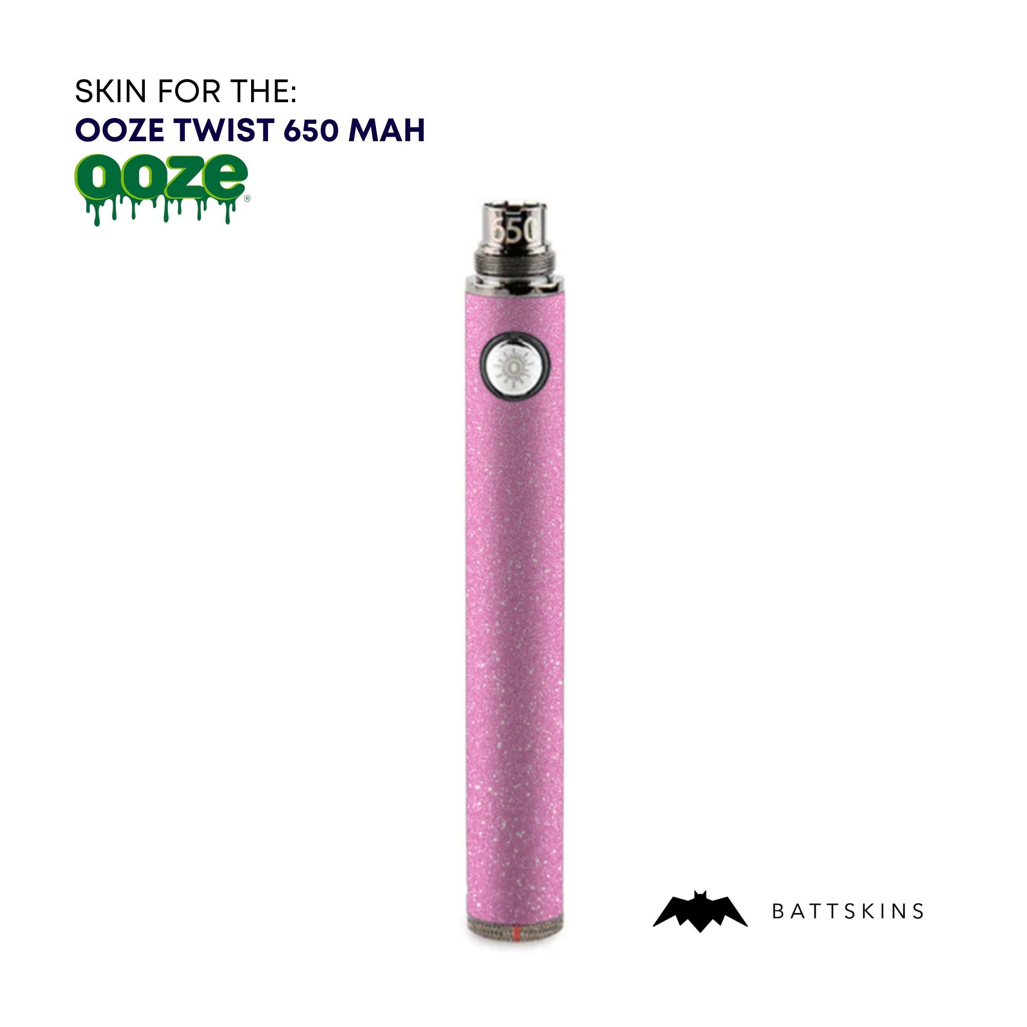 OOZE Twist 510 Thread 650 Mah Skin | Pink Shimmer 3D Skin *SKIN ONLY* | No  Device Included - Wrap Only (2 Pack)