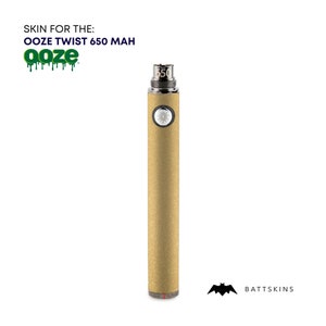 OOZE Twist 510 Thread 650 mAh Skin | Gold Shimmer 3D Skin *SKIN ONLY* | No Device Included - Wrap Only (2 Pack)