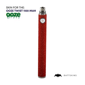 OOZE Twist 510 Thread 1100 mAh  Skin | Red Shimmer 3D Skin *SKIN ONLY* | No Device Included - Wrap Only (2 Pack)