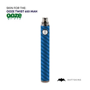 OOZE Twist 510 Thread 650 mAh Skin | Blue Carbon Fiber 3D Skin *SKIN ONLY* | No Device Included - Wrap Only (2 Pack)