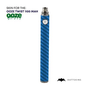 OOZE Twist 510 Thread 1100 mAh  Skin | Blue Carbon Fiber 3D Skin *SKIN ONLY* | No Device Included - Wrap Only (2 Pack)