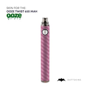 OOZE Twist 510 Thread 650 mAh Skin | Pink Carbon Fiber 3D Skin *SKIN ONLY* | No Device Included - Wrap Only (2 Pack)