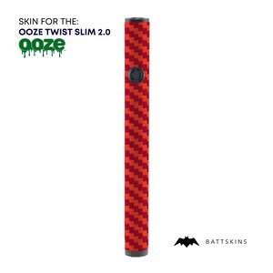 OOZE Twist Slim 2.0 Red Carbon Fiber 3D Skin *SKIN ONLY* | No Device Included - Wrap Only (2 Pack)
