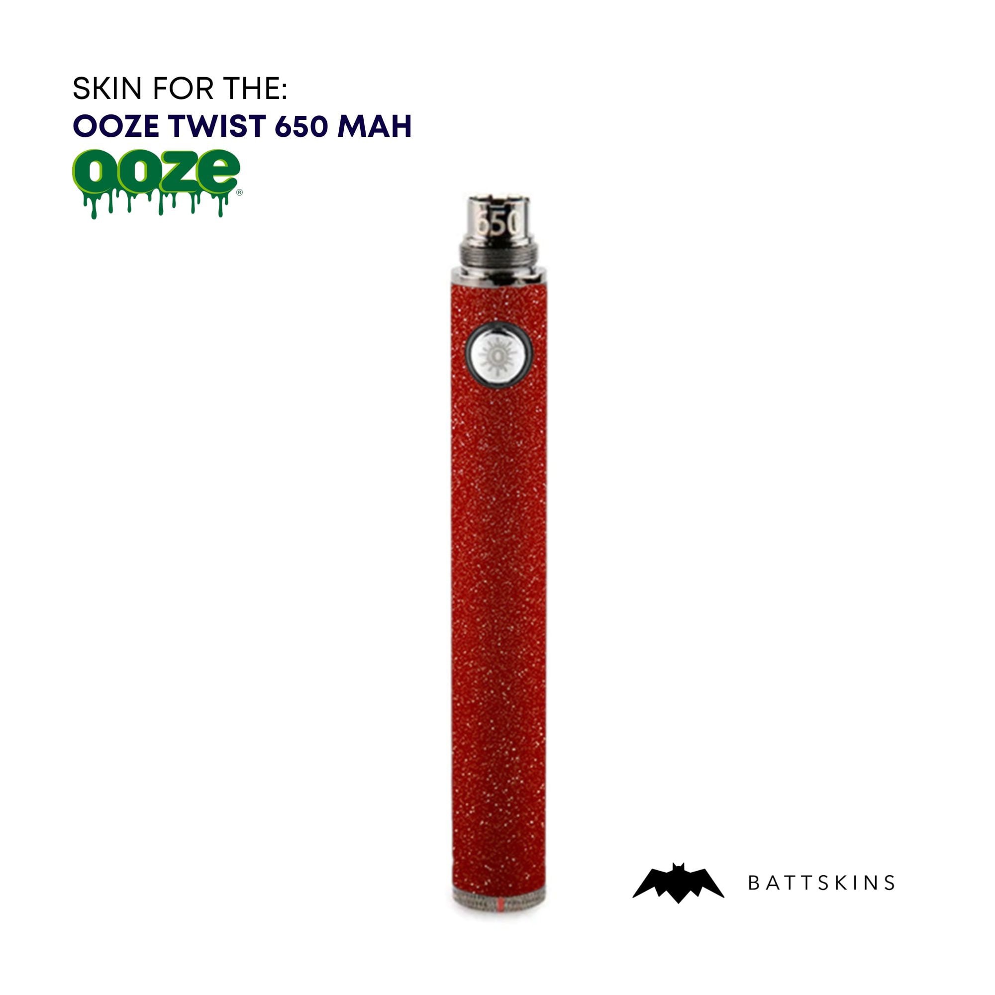 OOZE Twist 510 Thread 650 Mah Battery Skin | Red Shimmer 3D Skin *SKIN  ONLY* (2 Pack)