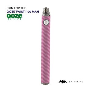 OOZE Twist 510 Thread 1100 mAh  Skin | Pink Carbon Fiber 3D Skin *SKIN ONLY* | No Device Included - Wrap Only (2 Pack)