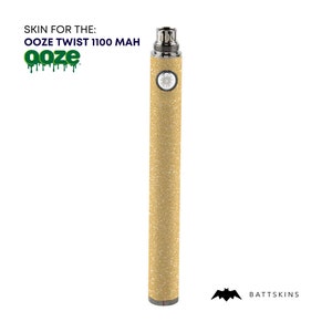 OOZE Twist 510 Thread 1100 mAh  Skin | Gold Shimmer 3D Skin *SKIN ONLY* | No Device Included - Wrap Only (2 Pack)