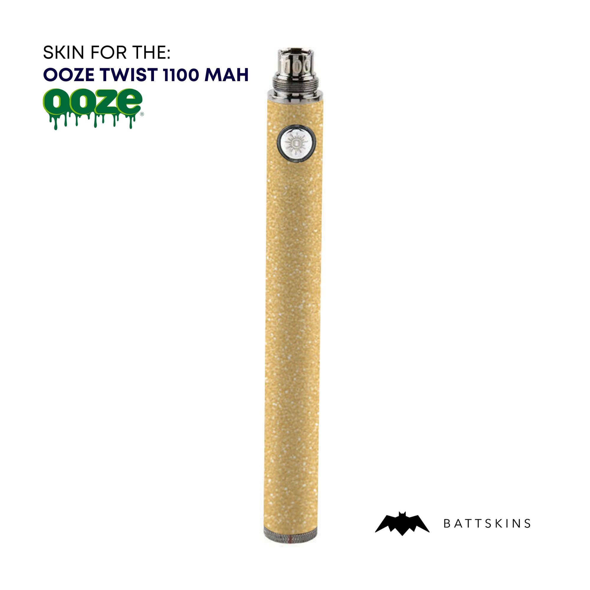 OOZE Twist 510 Thread 1100 Mah Skin | Gold Shimmer 3D Skin *SKIN ONLY* | No  Device Included - Wrap Only (2 Pack)