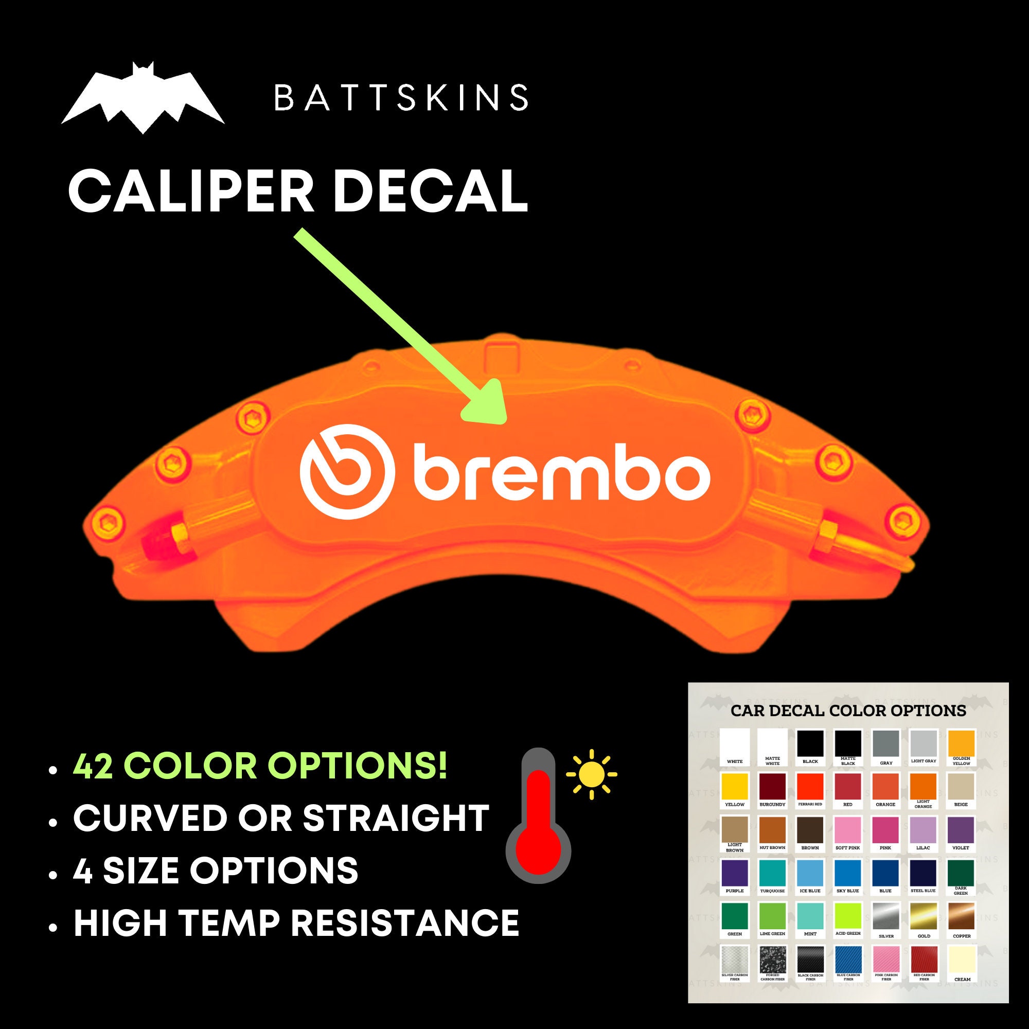  Brembo Brake Caliper HIGH TEMP Decal Sticker Set of 4