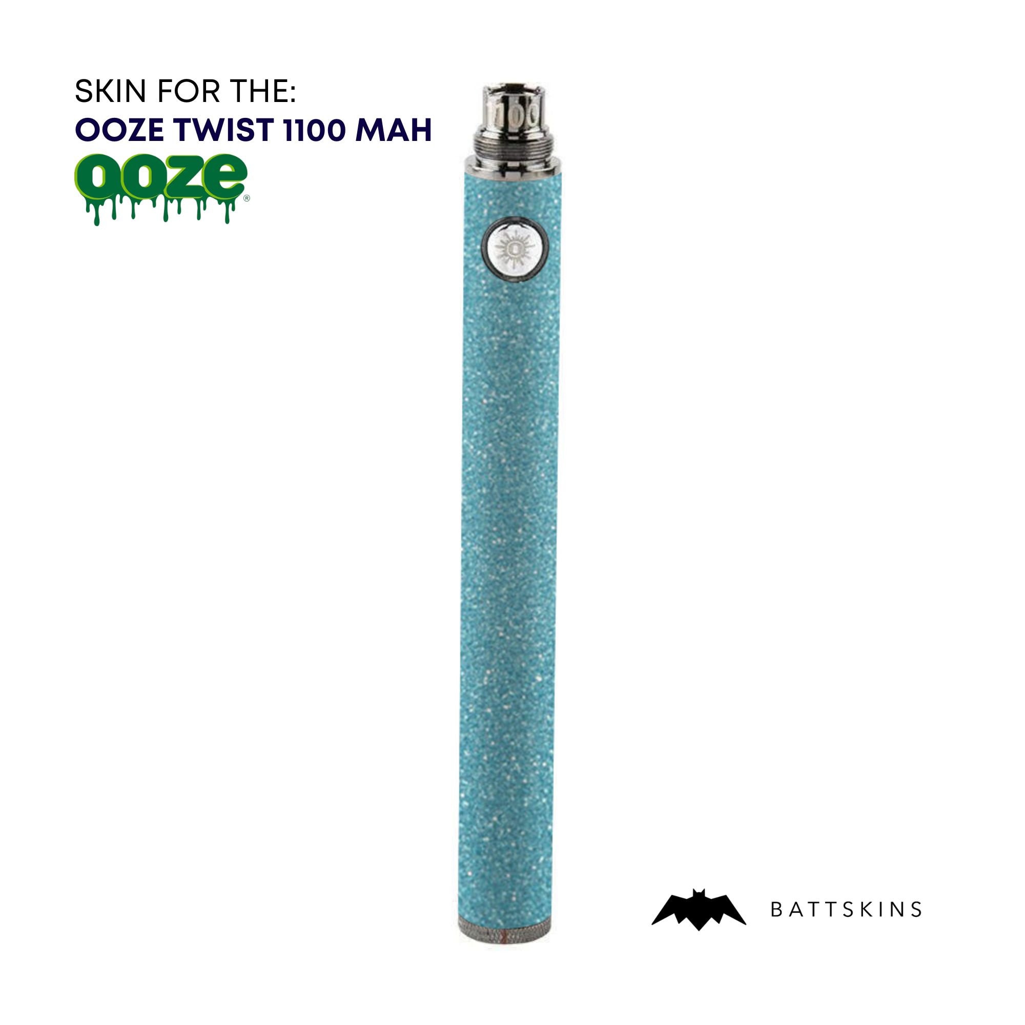 OOZE Twist Battery Skin | Baby Blue Shimmer, 2-pack
