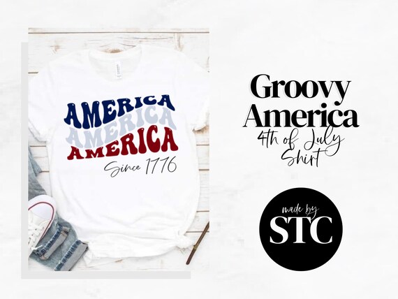 Groovy America | Unisex T-Shirt | Happy 4th of July | Celebration Shirt | Retro Shirt
