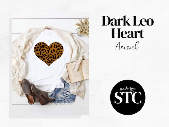 Dark Leopard Heart | Leopard Print Shirt | Leopard Heart Shirt | Heart Shirt
