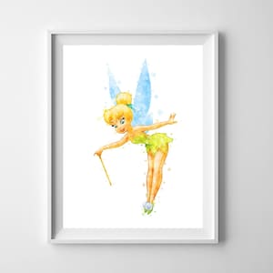 Watercolor Tinkerbell Art Print Tinkerbell Poster Never Grow Up Printable Art Tinkerbell Painting Peter Pan Artwork Gift Digital Download