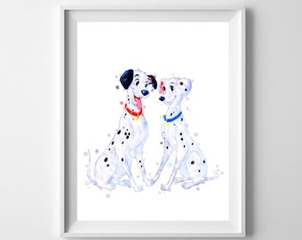 幸せな家族 - 101匹わんちゃんの子犬ポンゴ・パーディタ ディズニー風