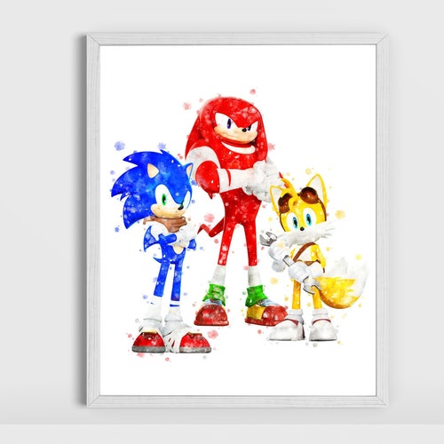 Sonic Art Print Sonic the Hedgehog Watercolor Printable Sonic - Etsy