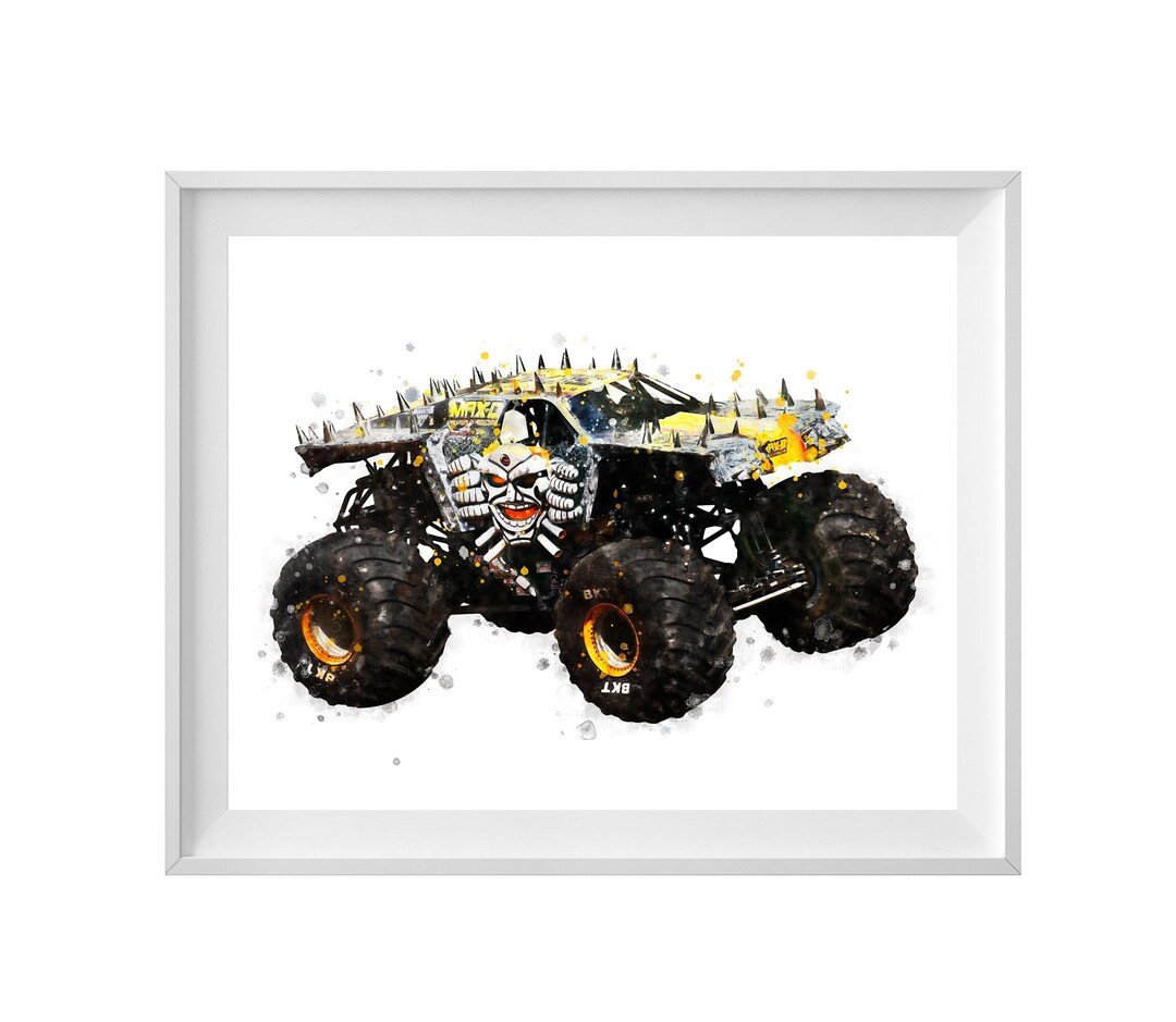 Monster Truck Prints Max-d Watercolor Monster Truck Poster Max-d ...