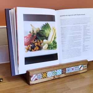 Colorful Cookbook Rack Unique Kitchen Cookbook Rack Handcrafted Reclaimed Wood With Moroccan ...