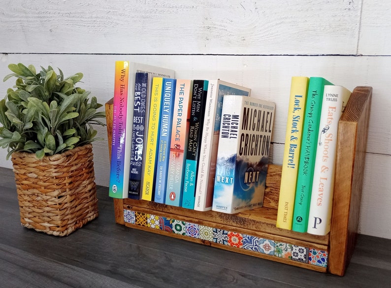 Custom Tabletop Book Rack You Choose Length and Colour Etsy