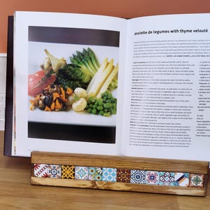 Colorful Cookbook Rack Unique Kitchen Cookbook Rack Handcrafted Reclaimed Wood With Moroccan ...