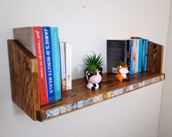 Custom XL wall-mounted book shelf - you choose size and colour