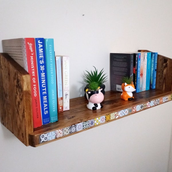 Custom XL wall-mounted book shelf - you choose size and colour