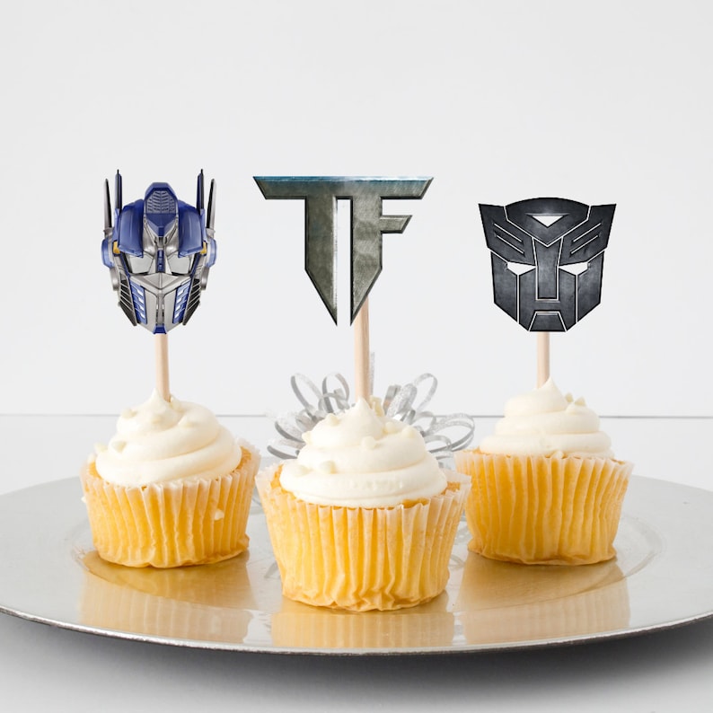 Transformers Cupcake Toppers, Cake Topper Shaker, and Birthday Banner