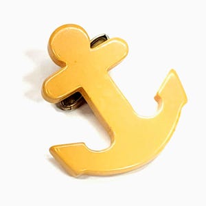 Antique Art Deco Cream Corn Butterscotch Bakelite Anchor Shaped Figural Cufflink