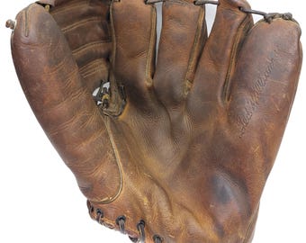 Vintage Mid-Century Era Ted Williams Endorsed Leather Wilson Baseball Glove Mitt