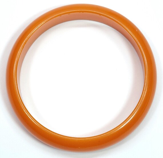 Antique Orange Color Bakelite Thin Bangle Art Dec… - image 4