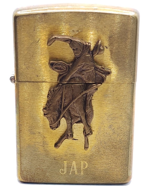1992 Unfired Brass Zippo Marlboro Wild West Cigarette Lighter