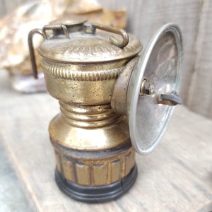 Brass Auto-Lite Antique Coal Miner's Lamp Carbide Helmet Light Mine Tool  Mining