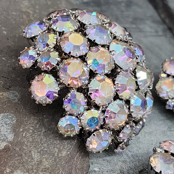 Warner Vintage Aurora Borealis Rhinestone Crystal… - image 2
