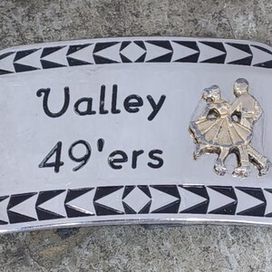 Vintage Valley 49&#39;ers Square Dancing Group Retro Chrome Belt Buckle Dance