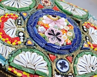 イタリア　マイクロモザイク　壁掛け　1975年製 イタリア マイクロモザイク 壁掛け 1975年製