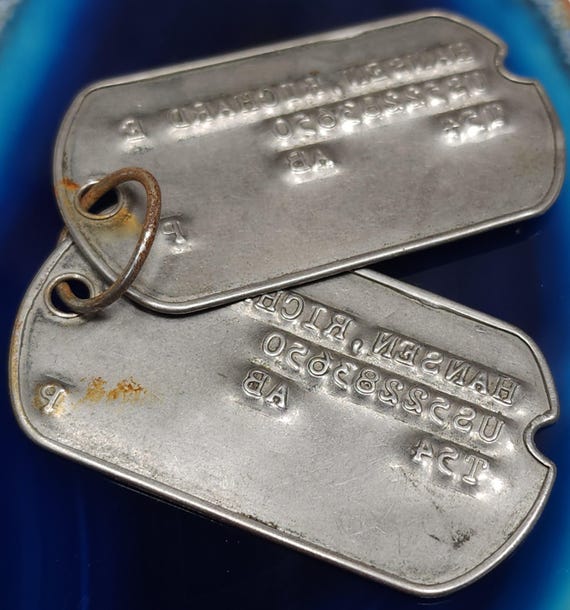 ヴィンテージ 朝鮮戦争時代のアメリカ兵軍用ドッグタグ 2枚セット