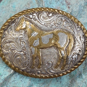 Vintage Crumrine Bronze & Silverplate Western Style Belt  display picture 1
