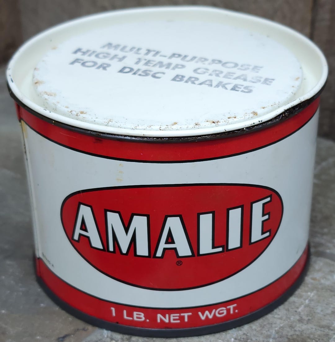 Vintage Amalie Motor Oil One Pound Disc Brakes Grease Advertising Can 1 ...