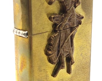 1992 Unfired Brass Zippo Marlboro Wild West Cigarette Lighter