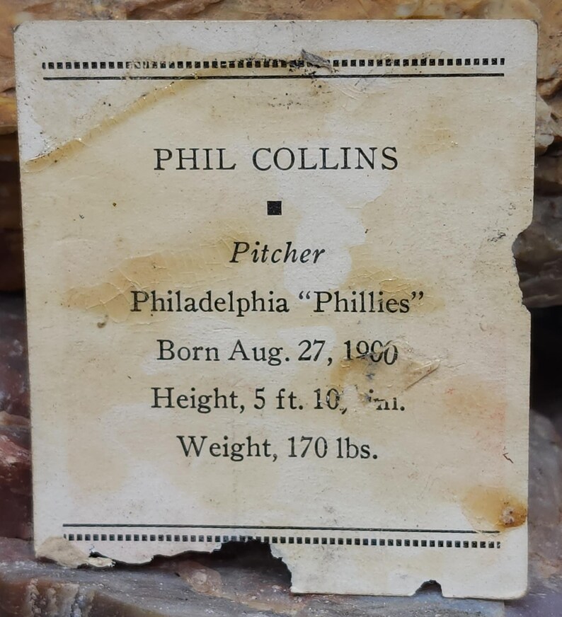 Phil Collins Jolley 1933 Tattoo Orbit Chewing Gum Baseball Card Phillies image 2