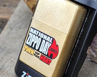 2005 National Zippo Day Turn Up the Heat Unfired Cigarette Lighter in Box