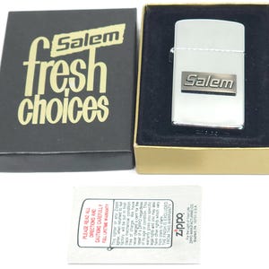 Vintage NOS 1991 Unfired Salem Fresh Choices Cigarette Advertising Zippo Lighter