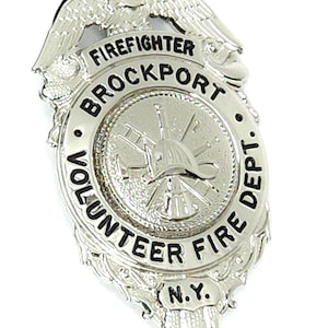 Vintage Brockport, NY Firefighter Volunteer Fire Department Obsolete Badge Pin