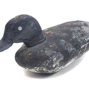 Antique Homemade Hand-Painted Carved Wooden Duck Decoy Primitive Hunting Decoy