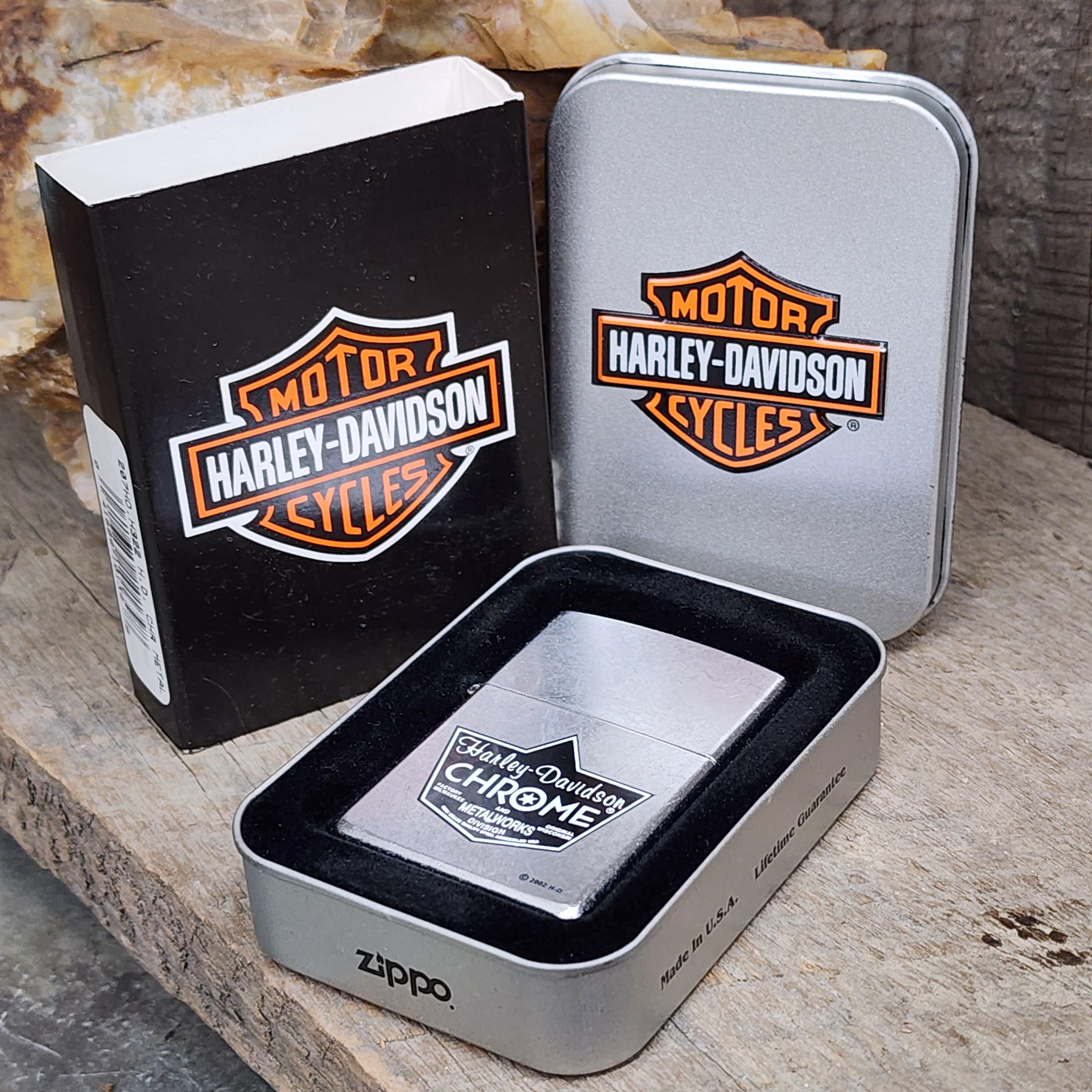 harley davidson cigarette case with lighter Get ready to ride   Introducing the 2026 @HarleyDavidson of the Year  featuring the iconic swooping eagle and rich Lustre etching. Claim yours now at the link in our This black lighter pouch featuring the famous shield and bar is the perfect fit for Harley Vintage 2001 Harley Davidson Chrome