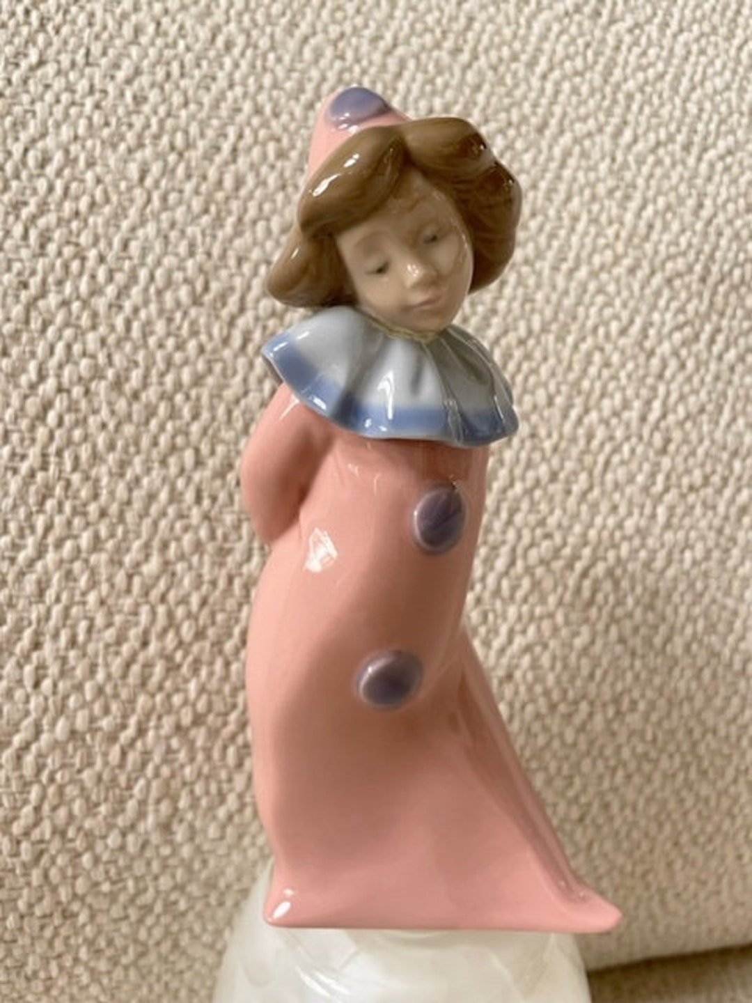 Vintage NAO Lladro Figurine Lladro Glossy Finish Pierrot Clown Girl