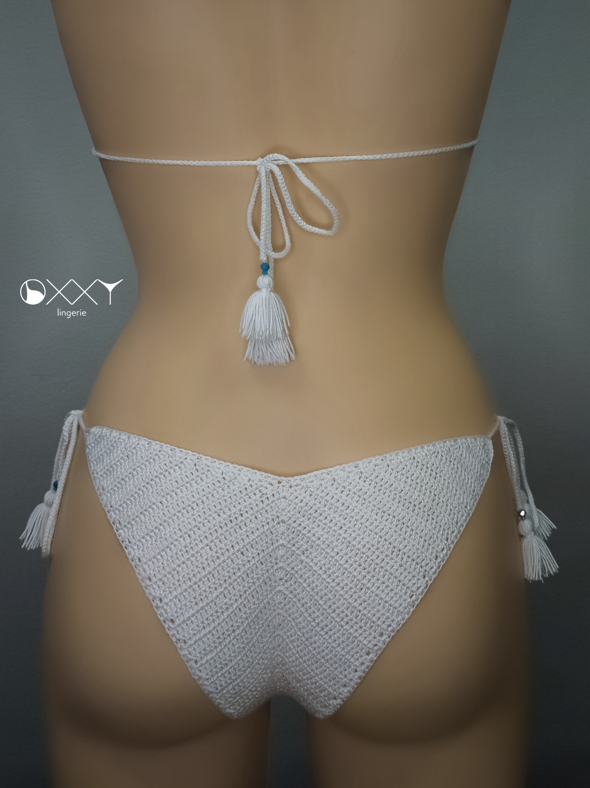 Paréo Bikini Crochet Fait Main Pour Femme – Taille M – Multicolore – Acrylique – Neuf Sans étiquettes