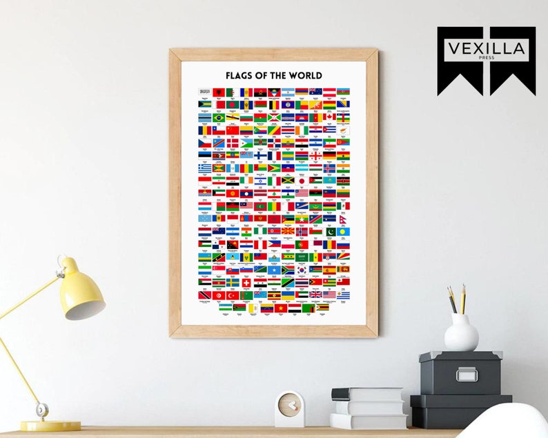 Flags of the World Poster Country Flags Printable Nations - Etsy
