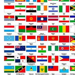 Flags of the World Poster, Country Flags Printable, Nations Art Print ...